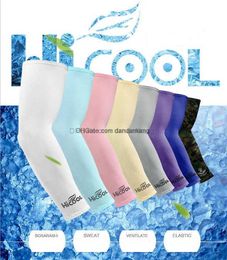 hot Hicool Cool Golf Arm Sleeve Sun Protection UV Protector Summer Sports Cycling Arm Sleeve cover Warmers 9 Colours riding Protective Gear