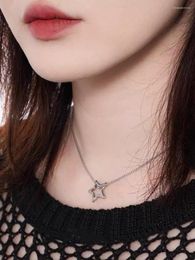 Pendant Necklaces 2023 Y2k Star Necklace Jewelry For Women Fashion Kpop Stainless Steel Pendants Statement Gift Girlfriend