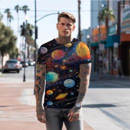 Men's T Shirts Summer -shirt Universe Planet 3D Printed Personality Casual Fashion