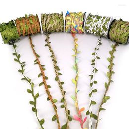 Decorative Flowers Simulated Green Leaf Vine DIY Hand Woven Wreath Accessories Gold And Silver Willow Plant Decoration