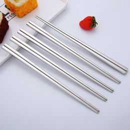 Chopsticks 10PCS Stainless Steel Reusable Sushi Set Non-slip Chinese Metal Sticks Tableware Kitchen Tools