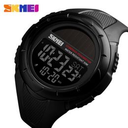 SKMEI Compass Solar Watches Mens Pedometer Calories Wristwatches Men Digital Outdoor Sport Alarm Hour Chrono reloj hombre 1488243p