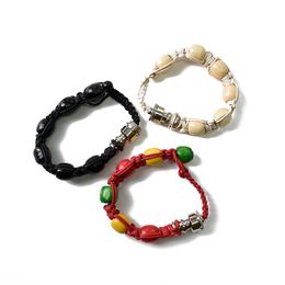 Anklets New Women Rasta Metal Smoke Smoking Pipe Bracelet Portable Rope Bangle For Man Gift 3 Colors Drop Delivery Jewelry Dh6Fy