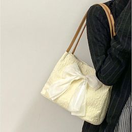 Evening Bags Large Capacity Fabric Women's Shoulder Bag Fashion Versatile Handbag Luxury High Quality Bow Casual Tote Designer 230721