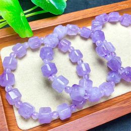 Strand Natural Lavender Quartz Cube Bracelet Accessories Luxury JewelryChain Crystal Stone Bangle For Women Gift 1pcs