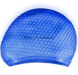 silicone PU swim cap Elastic Waterproof Swimming Caps Sports Long Hair Cover Ears Protect Anti-slip diving bath Hat For Adult