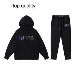 Men's Trapstar Hoodie Tracksuit Designer Embroidery Black Grey Rainbow Autumn Winter Sports Cotton Top Short Sleeve Size s m l xl 31