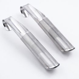 DHL Stainless Steel Tea Infuser Pipe Stick Metal Mesh Strainer Spice Filter Coffee Teaware Steeper With Hook Fast Delivery