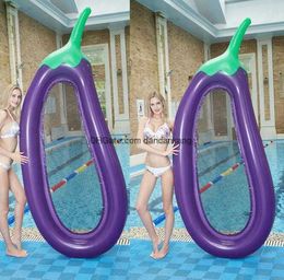 inflatable Eggplant floats floating water hammock raft swim pool sports mattress lounge swimming Bed Beach Playing ring tubes toy