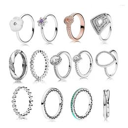 Cluster Rings Jewelry 2023 Women's Bracelet 925 Sterling Silver Earrings Suitable For DIY Bead Necklace Gift