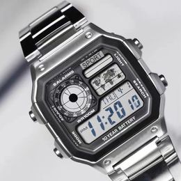 Luxury Men Watch Waterproof Golden Stainless Steel Business Digital Watches LED Alarm Clock Electronic Sport Watch Relogio