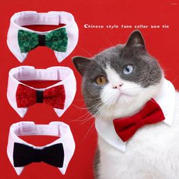 Dog Collars Cotton Adjustable Bow Tie Cat Grooming Formal Collar Comfortable Suit Tuxedo Ties Pet Accessories