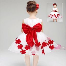 Flower Girl Dresses With Crew Zipper Back Appliques Sash Flowers Knee Length Pageant Dresses For Girls New Flower Girl Dresses For3420