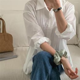 Women's Blouses White Lace Shirts Women Solid Full Sleeve 2023 Korea Slim Elegant Sweet OL All Match Chic Work Wear Office Lady Blusas