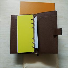 Famous Brand Agenda Note BOOK Cover Leather Diary Leather with dustbag and box card Note books Style silver ring L2432582