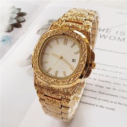 2021 Watches Promotion Explosion Models Quartz Watch Carved Shell Square Wristwatch 11colors224J
