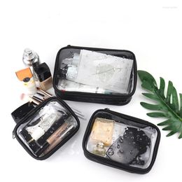 Storage Bags Women Waterproof Clear Case PVC Fashion Girl Travel Zipper Make Up Bag Pouch Toiletry Brush Wash Organiser Set