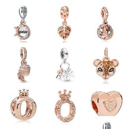 Charms 925 Sterling Sier Queen Heart Crown Diy Beads For Original Pandora Charm Bracelet Wome Drop Delivery Jewellery Findings Componen Dhpws