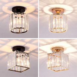 Creative crystal Home Decor LED Ceiling Down Light Walkway Kitchen Durable LED Down Light Black Gold Flush Mount Fixture Bedroom I2507