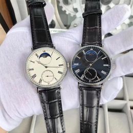 New Fashion Style Dress watch Man Watch Hand Wind Mechanical Watches black leather Men wristwatch Transparent Glass Back 022-2285j