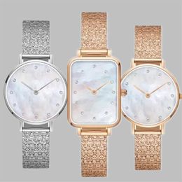 Designer ladies 3AMT dw waterproof Diamonds Wristwatch 3A gold quartz watch 28 mm 32mm buckle small round drill 316 fine steel spo318S