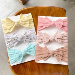 Hair Accessories Cute Kids Fashion Soft Jacquard Wide Bow Elastic Headband Simple Infant Printed Nylon Bandana Beautiful