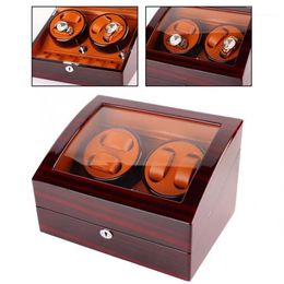 Professional 4 Slot Automatic Watch Winder Case Mechanical Wristwatch Rotate Box 100-240V Watch Repair Tool for Watchmaker1262H