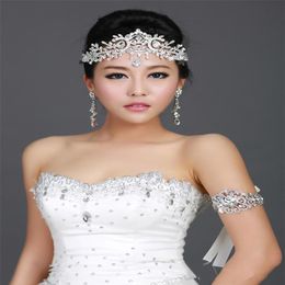 Vintage Wedding Bridal Bridesmaid Crystal Rhinestone Diamond Forehead Hair Accessories Tassel Headband Crown Tiara Princess Headpi316A