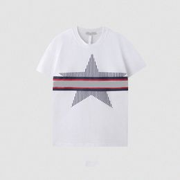 Designers Mens Fashion ucci T shirt Tops letter print Summer Clothes Pentagram print black white trend Tees Short Sleeve womens casual Streetwear couple