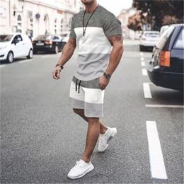 Men's Tracksuits 3D Casual Tshirt Set Sportswear For Male Oversized Clothing Short Sleeve Shorts Suit Men Summer Beach 230721