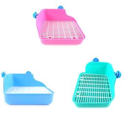 Pet Rabbit Potty Toilet Tray Box Chinchilla Guinea Pigs Toilet Rabbit Bedpans Guinea Pigs Toilet Large Square Rabbit Toilets236J