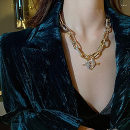 Choker Metal Love Heart Cupid Pendants Female Clavicle Chain Light Luxury Niche Design Necklace Hip-Hop Exaggerated Rhinestone Jewellery