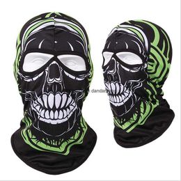 tactical 2 holes Devil SKull Head masks dustproof windproof mask Outdoor hiking Caming Hunting Full face protective Hood CS army Summer mesh cooling Caps