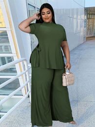 Women's Plus Size Tracksuits 2 Piece Sets Pant Casual T Shirt and Trouser Loungewear Sexy Outfits Wholesale Bulk Drop 230721