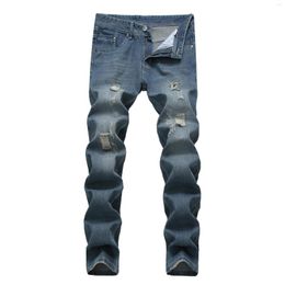 Men's Jeans Fashion High Quality Vintage Men 2023 Summer Brand Mens Classic Style Designer Denim Pants Pure Color Bule Trousers