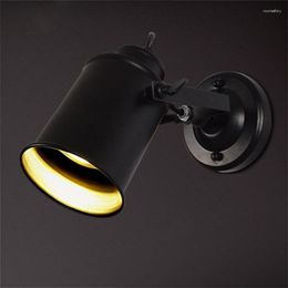 Wall Lamps Loft Vintage Black Revolving American Style Staircase Aisle Living Room Iron Industry Decorative Sconces Lights