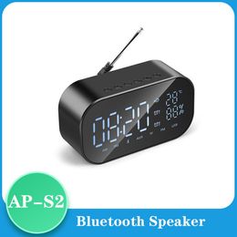 Mini Bluetooth Speaker Wireless Stereo Portable LCD FM Radio Alarm Clock Outdoor Speaker Music box289o