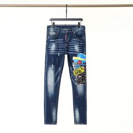 Men's long jeans Stretch slim Hip Hop style high quality jeans d10