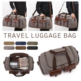 Duffel Bags Men Vintage Canvas Duffle Bag Large Capacity Shoulder Luggage Pocket Handbag Holdall Gym Fitness Weekend Crossbpdy Travell