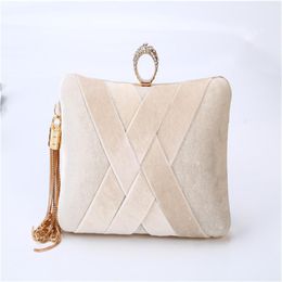 Handbag bags tassel Velvet handle hand clutch pillow shape for bridal and lady wear 1 pc a lot designer purses clutches wristlets 344F