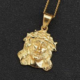 Pendant Necklaces Gold Plated Jesus 316L Stainless Steel Charm Necklace For Women Men Party Jewellery Gift