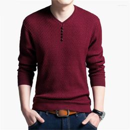 Men's Sweaters Cashmere Sweater Selling V-neck Solid Colour Pullover Casual Long-sleeved High-quality Wool