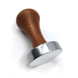 Stainless Steel Coffee Tamper Powder Hammer Pressing Wooden Handle Coffee Distributor for Coffee and Espresso Mat Powder Hammer Tampers Machine