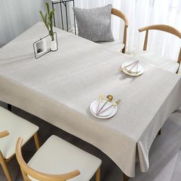 Table Cloth Waterproof And Anti Scalding High-end Feeling Solid Colour Small Fresh Rectangular Tea Tablecloth Cotton Linen Mat