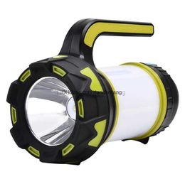 powerful Handheld Rechargeable flashlight Multifunctional Searchlight lamp Outdoor Double lights Spotlight Work Light For Repairing Emergency Camping lantern