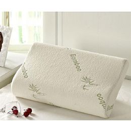 Whole High Quality Bamboo Fibre Pillow Slow Rebound Memory Foam Pillow Health Care Memory Foam Pillow Massager Travesseiro Alm194M