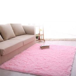 New Fluffy Rug Anti-Skiding Shaggy Area Rug Dining Room Carpet Floor Mat Pink shaggy rugs shag rugs A609 PML249W