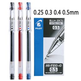 Gel Pens 12pcs/Box Pilot HI-TEC Gel Pen Set 0.25 0.3 0.4 0.5MM Fine Point Ballpoint Pen Needle Neutral Gel Ink Black Blue Red BLLH-20C4 230721