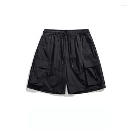 Men's Shorts Summer Casual Simple Multi Pocket Sports Fashion Brand Loose Wide Leg Capris