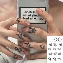 Temporary Tattoo Dark Stickers Black Smile Rose Tatto Witch Cube Arm Waterproof Long Lasting Hand Back Fake Tattoo Stickers